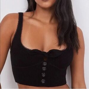 FOR LOVE & LEMONS POINTELLE BOW TANK